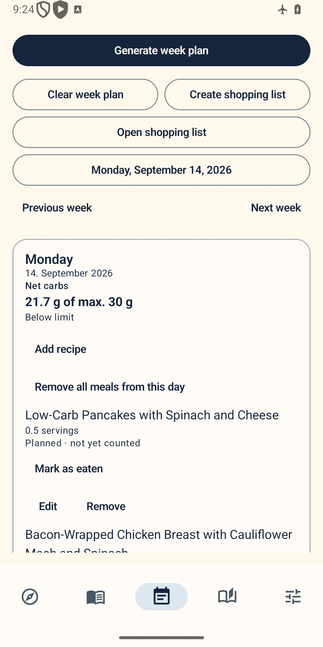 Plan your meals